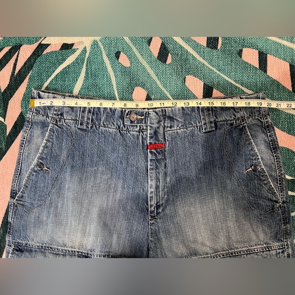 Vintage Le Jean De Marithe Francois Girbaud Jean Shorts Cargo Velcro Denim - Picture 12 of 14